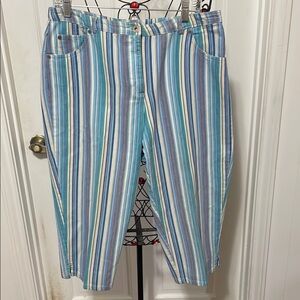 🎬🎬🎬BOGOHO🎬🎬🎬Striped Blue and White Women's Jeans-14